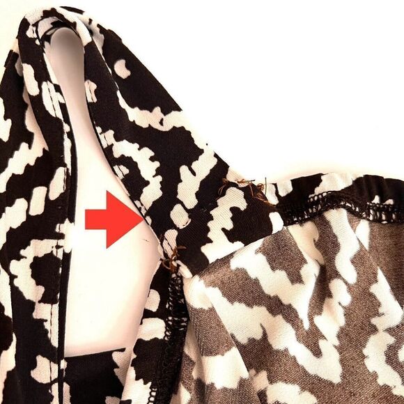 En Focus Studio Dress Womens Size 14 Brown Cream Casual‎ Beaded Sleeveless READ - Picture 8 of 15